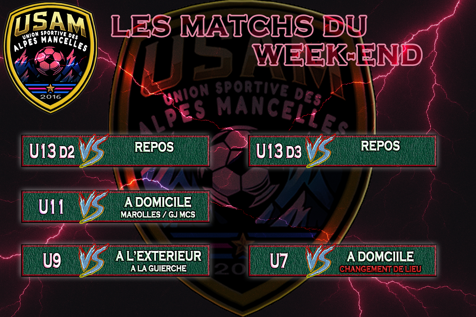 Matchs Jeunes du Weed-end